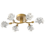 Blossom Semi Flush Ceiling Light - Gilded Brass / Clear
