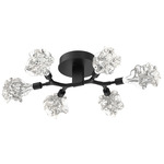 Blossom Semi Flush Ceiling Light - Matte Black / Clear