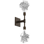 Blossom Double Wall Sconce - Flat Bronze / Clear