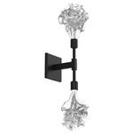Blossom Double Wall Sconce - Matte Black / Clear