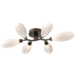 Fiori Semi Flush Ceiling Light - Flat Bronze / Fiori White