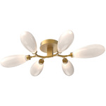 Fiori Semi Flush Ceiling Light - Gilded Brass / Fiori White
