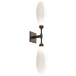 Fiori Double Wall Sconce - Flat Bronze / Fiori White
