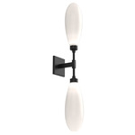 Fiori Double Wall Sconce - Matte Black / Fiori White