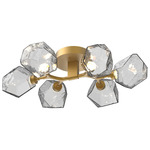 Gem Organic Semi Flush Mount - Gilded Brass / Smoke