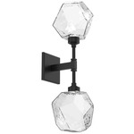 Gem Double Wall Sconce - Matte Black / Smoke