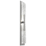 Glacier Double Wall Sconce - Metallic Beige Silver / Clear Cast Glass