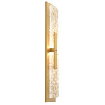 Glacier Double Wall Sconce - Gilded Brass / Clear Cast Glass