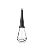 Raindrop Pendant - Matte Black / Clear