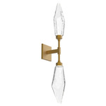 Rock Crystal Double Wall Sconce - Gilded Brass / Chilled Clear