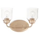 Acadia Bathroom Vanity Light - Heritage Brass / Clear Seedy