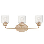 Acadia Bathroom Vanity Light - Heritage Brass / Clear Seedy