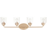 Acadia Bathroom Vanity Light - Heritage Brass / Clear Seedy