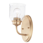 Acadia Wall Sconce - Heritage Brass / Clear Seedy