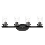 Corona Bathroom Vanity Light - Clear / Black