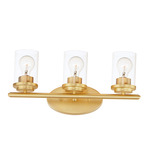 Corona Bathroom Vanity Light - Clear / Satin Brass