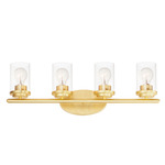 Corona Bathroom Vanity Light - Clear / Satin Brass