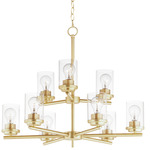 Corona Chandelier - Clear / Satin Brass