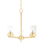 Corona Chandelier - Clear / Satin Brass