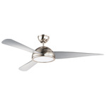 Cupola Ceiling Fan - Satin Nickel / White Glass