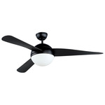 Cupola Ceiling Fan - Black / White Glass