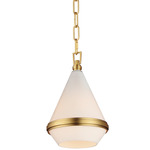 Giza Pendant - Satin Brass / Opal White