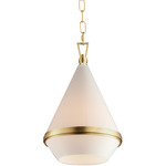 Giza Pendant - Satin Brass / Opal White