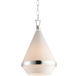 Giza Pendant - Polished Nickel / Opal White