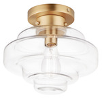 Harbor Semi Flush Ceiling Light - Satin Brass / Clear