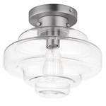 Harbor Semi Flush Ceiling Light - Satin Nickel / Clear