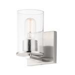 Sleek Wall Sconce - Satin Nickel / Seedy Glass
