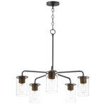 Sleek Chandelier - Black / Seedy Glass