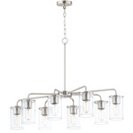 Sleek Chandelier - Satin Nickel / Seedy Glass