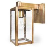 Uptown 120V Outdoor Wall Sconce - Antique Brass / Clear Seedy