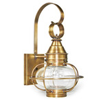 Onion 120V Outdoor Wall Sconce - Antique Brass / Clear