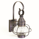 Onion 120V Outdoor Wall Sconce - Dark Brass / Clear Optic Glass
