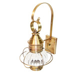Onion 120V Outdoor Wall Sconce - Antique Brass / Clear Optic Glass