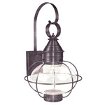 Caged Onion Large Outdoor Wall Sconce - Dark Brass / Clear