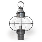 Onion 120V Outdoor Post Mount - Dark Brass / Clear