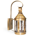 Heal 120V Outdoor Wall Sconce - Antique Brass / Clear