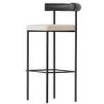 Kashmir Stool - Black / Shade Black Leather / Hallingdale Beige