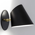 Hartau Wall Sconce - Matte Black / Brass