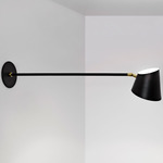 Hartau Wall Sconce - Matte Black / Brass