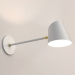 Hartau Wall Sconce - Matte White / Brass