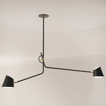 Hartau Double Pendant - Matte Black / Brass