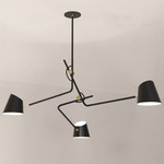 Hartau Triple Pendant - Matte Black / Brass