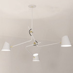 Hartau Triple Pendant - Matte White / Brass