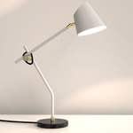 Hartau Table Lamp - Matte White / Brass