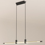 Ra Line Pendant - Gloss Black / Frosted Transparent