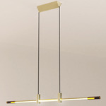 Ra Line Pendant - Floor Model - Brass / Clear Amber